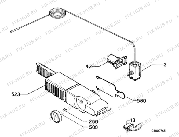 Взрыв-схема холодильника Zanker ZKK9425K - Схема узла Thermostat